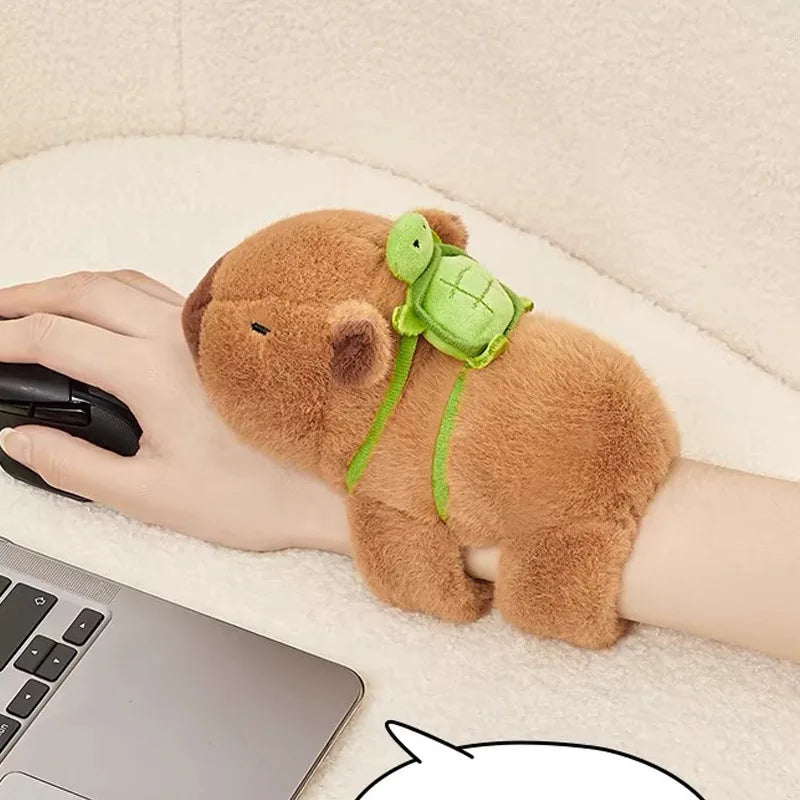 Capybara Clap Circle Toys  Capybara Plush Hand Ring Wristband Kawaii Stuffed Animal Doll Curtains Bicycle Party Decor Kids Gift