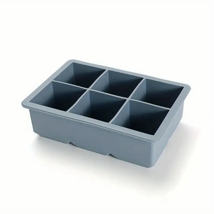 【Hot sales】1pc, Ice Cube Tray With Lid, 6 Cavity Flexible Food Grade Silicone Ice Cube Mold, Ice Trays For Freezer