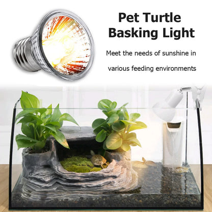 UVA+UVB Reptile Lamp Bulb Reptile Heat Lamp Turtle Basking Heating Light UV Light Bulb Amphibians Lizards Temperature Controller