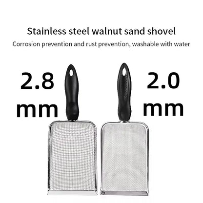 Cat Litter Shovel Stainless Steel Reptile Sand Substrate Shovel Clean Up Feces Fine Mesh Sifter For Bedding Cat Litter Scoop