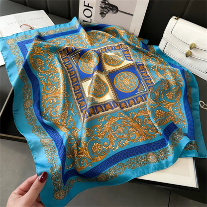 2025 New Fashion Luxury Printed Square Shawl Women 70x70cm Pashmina Silk Scarf Neck Headband Bandana
