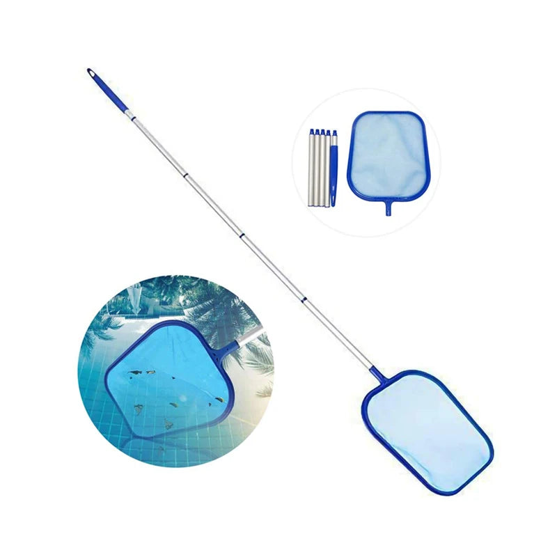 Pool Skimmer Net with 5 Aluminum Pole Sections 64'', Cleaning Leaf of Swimming Pools, Spas, Hot Tubs and Fountains