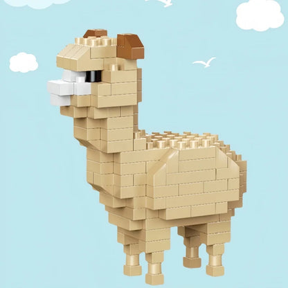 KNEW BUILT Alpacas Elk Giraffes Tiny Animals Micro Mini Building Blocks Toy-Easy Assembly,Educational Gift for Kids' DIY Decor