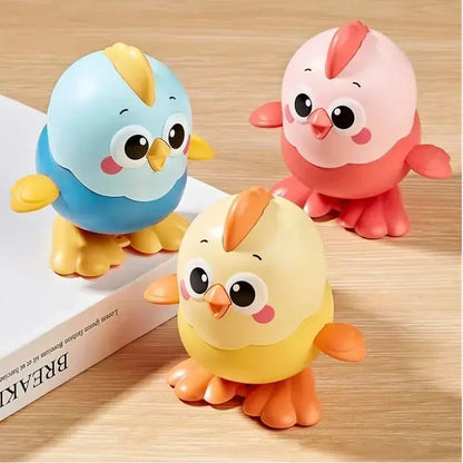 Clockwork toy chick on chain can walk cute animals