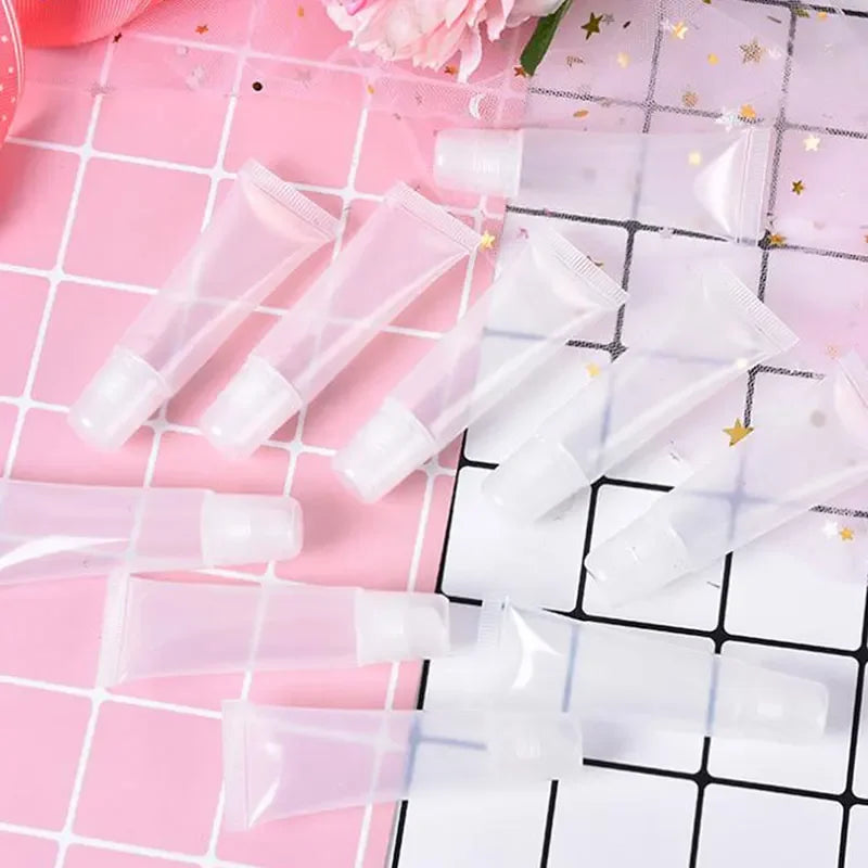 10Pcs 5/10/15ml Cosmetic Soft Tube Lipstick Lip Gloss Refillable Bottle Lip Balm Empty Bottle Plastic Container