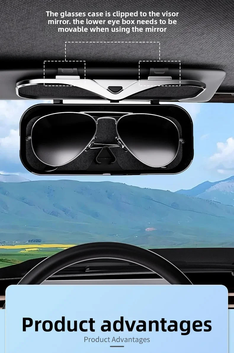 Multifunctional Car Sun Visor Glasses Holder, Portable Eyeglass Storage Box