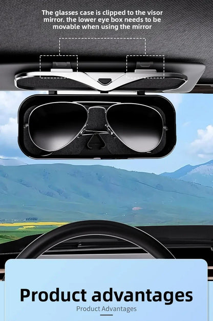 Multifunctional Car Sun Visor Glasses Holder, Portable Eyeglass Storage Box