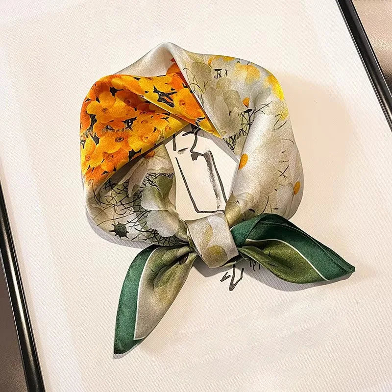 Scarf 100% Silk Bandana Women Square Scarves Wrap Kerchief Spring Fashion Luxury High Quality Headband Hijab Shawls 2026