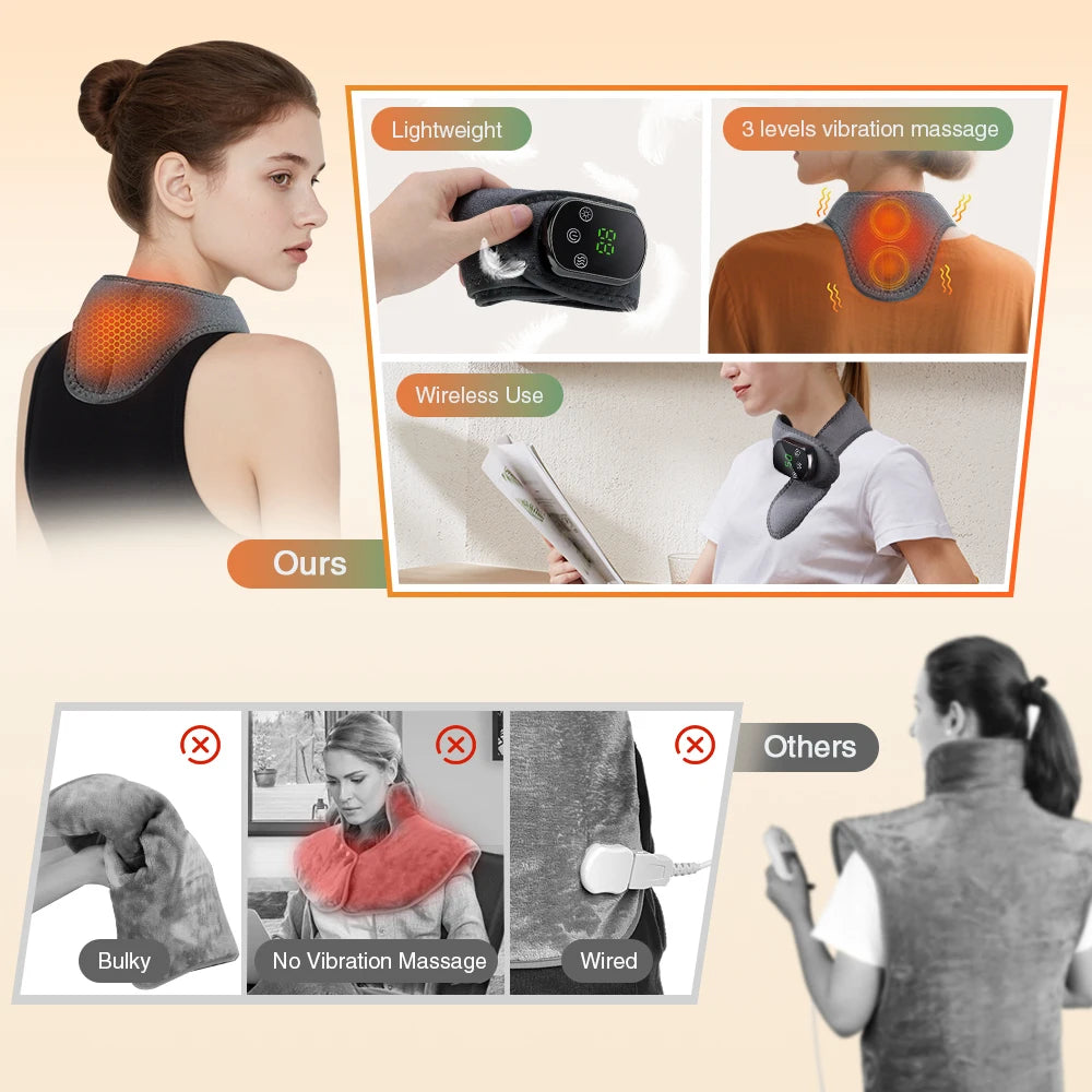 Cordless Heating Ankle Wrist Brace Vibration Massager Electric Hot Compress Massage Ankle Guard Wristband Hand Foot Protector