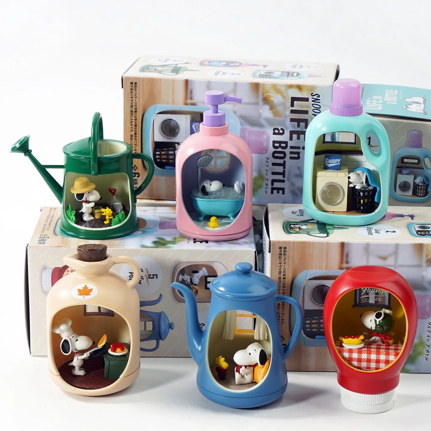Re-Ment Life in A Bottle Snoopy Mystery Blind Box Gifts Toy Model Anime Figures Collect Ornaments