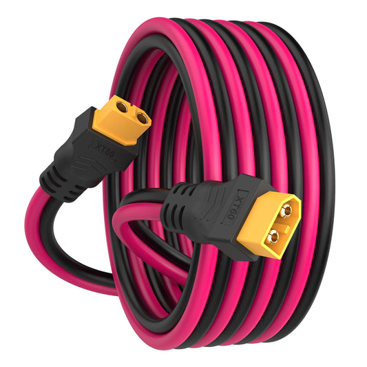 XT60 extension cable 12AWG XT60 to XT60 cable, with male to female connectors, suitable for solar panel remote control battery