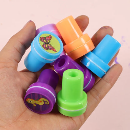 20pcs Assorted Stamps for Self-ink Stamps Toy anima Smiley Face Seal Scrapbooking DIY Painting Photo Album Decor ﻿