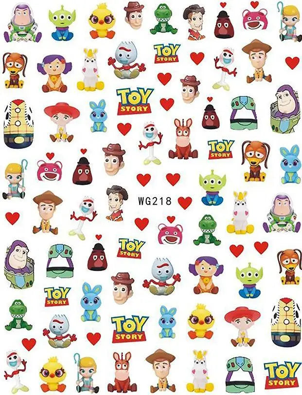 1PCS Cartoon Rainbow Horse Nail Sticker Girl Stickers For Nails Anime Mickey Nail Art Supplies Disney Princess Nail Decoration
