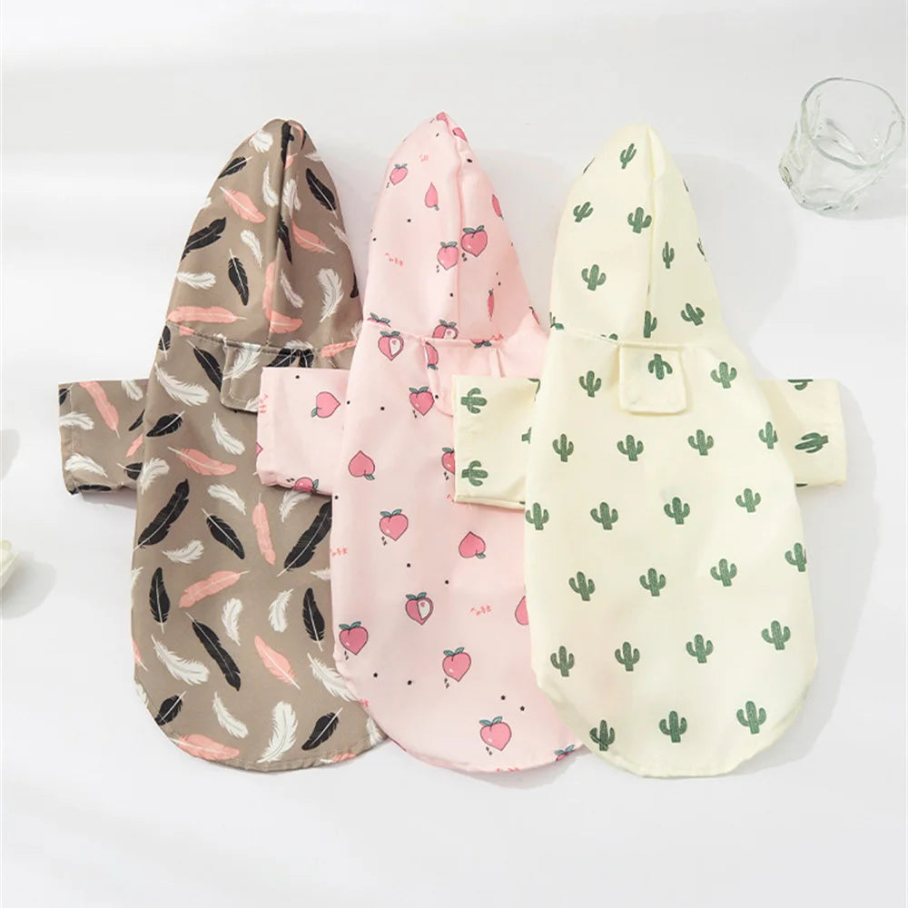 Cartoon Printed Dog Raincoat for Small Dogs Waterproof Pet Clothes Poodle Puppy Pomeranian Raincoats chubasquero para perros