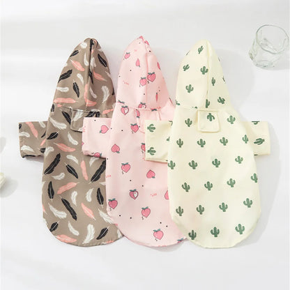 Cartoon Printed Dog Raincoat for Small Dogs Waterproof Pet Clothes Poodle Puppy Pomeranian Raincoats chubasquero para perros