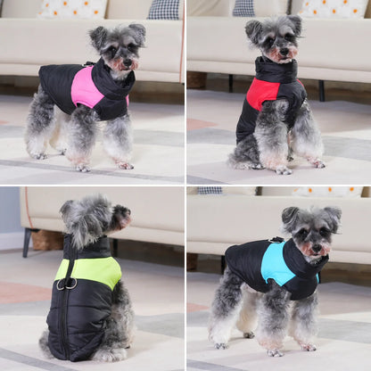 Winter Big Dog Clothes Waterproof Vest Jacket For Small Dogs Cats Outdoor Warm Puppy Coat With D Ring Labrodor Pug Pet Costume