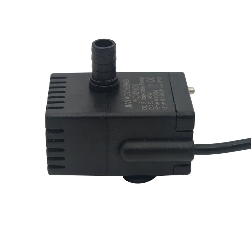 Ultra Quiet USB Aquarium Fish Tank Filtration Pump Mini Pet Fountain Submersible Adjustable Flow Water Circulation Pump 5V 5W