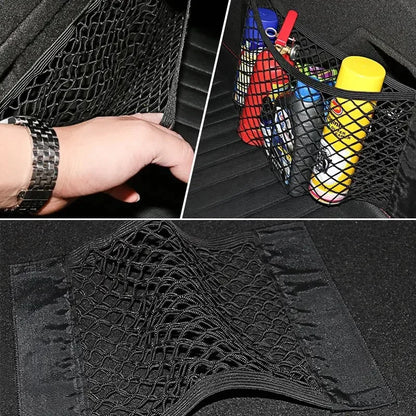 Universal Car Storage Bag Double Mesh Trunk Storage Net Car Built-in Storage Bag Car Fixed Net Anti-Slip