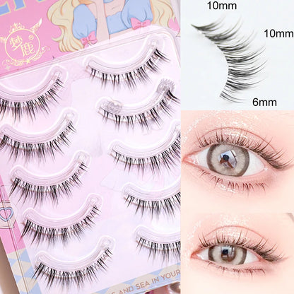 Dream Deer False Eyelashes A Type Eyelashes Upgraded Lash V-shaped 0.14mm Transparent Stem Soft Natural Eye Lashes Mink