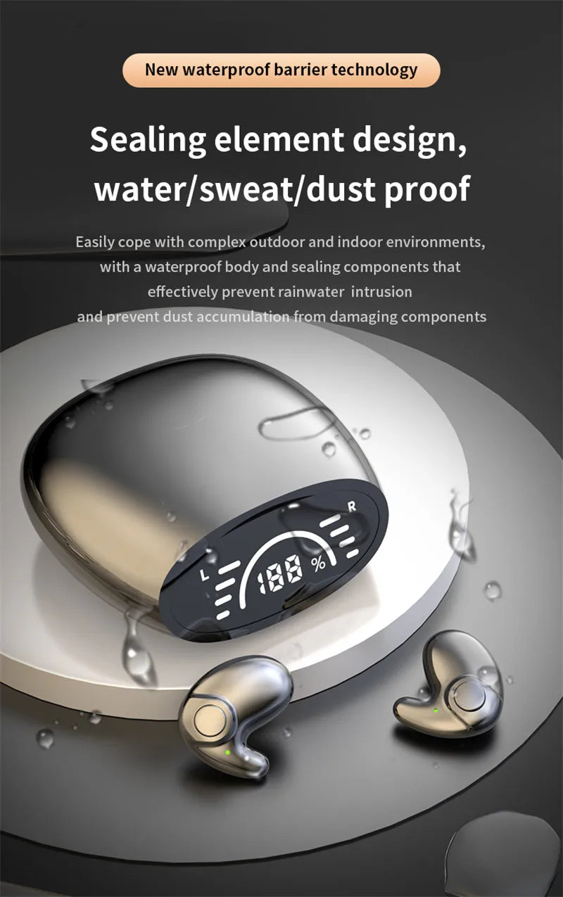 Invisible Earbuds Sleep Headphones Bluetooth 5.3 Noise Reduction Earbuds TWS Wireless Headsets Sport Stereo Earphones for Phone