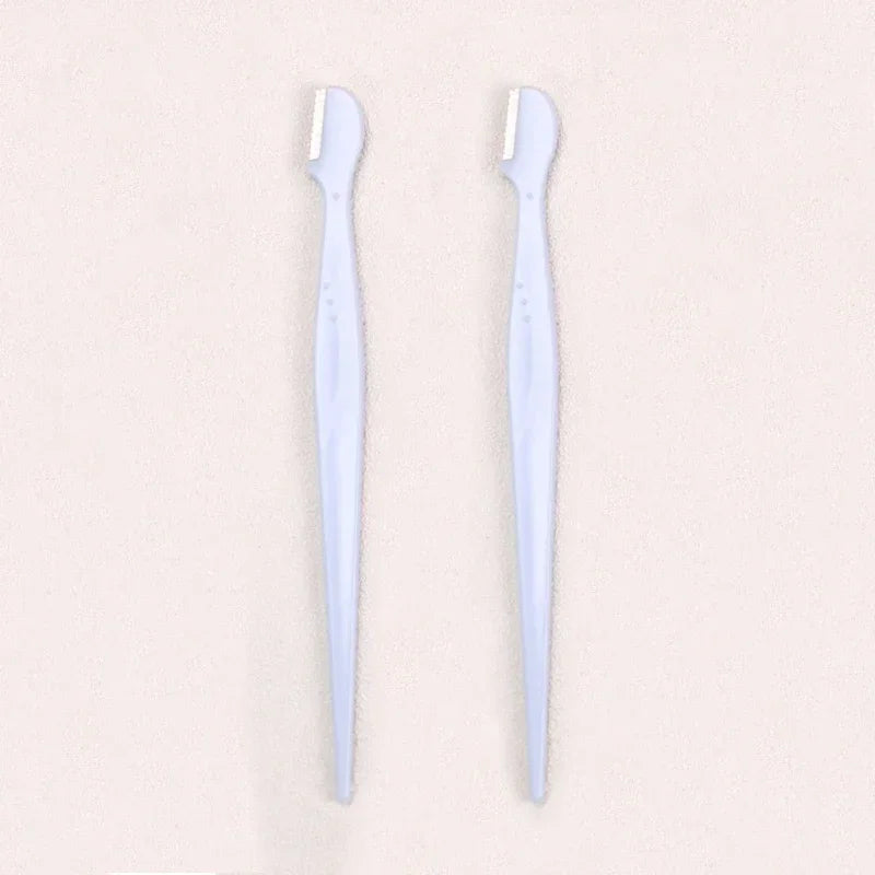 Karsyngirl 2/3/5Pcs Straight Handle Round Head Eyebrow Trimmer Beauty Tools Beginner Anti-scratch Eyebrow Trimmer Eyebrow Razor