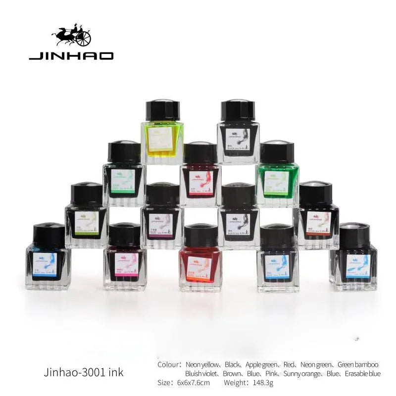 JINHAO 30ml Fountain Pen Ink Non-carbon Cartridge Refill Glass Bottled Fountain Pen Ink Stationery Office School Supplies