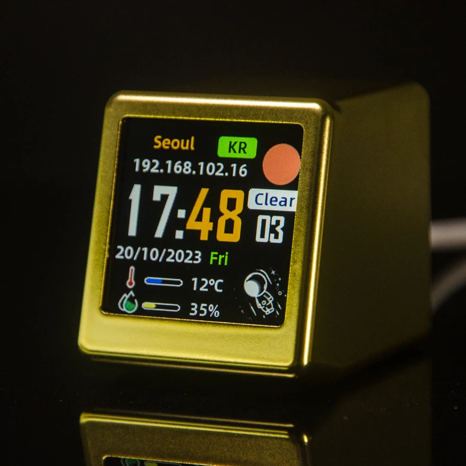 GeekMagic Ultra Smart WiFi Weather Forecast Station Bed Clock for Desktop Decoration, photo Album with Gif Animation