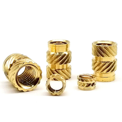 HZYUEGOU M1 M1.2 M1.4 M1.6 M2 M2.5 M3 M4 M5 M6 Hot Melt Heat Injection Molding 3D Print Brass Copper Embed Knurled Insert Nut
