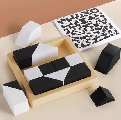 120/370 Level Black White Hidden Building Block Intelligent Puzzle Toys Puzzle Interactive Tabletop Game