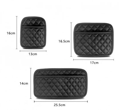 Car Adhesive Organizer PU Leather Storage Bag for Cards Phone Key