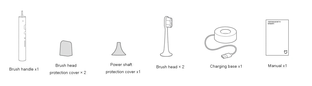 MIJIA T700 Sonic Electric Toothbrush Teeth Whitening Ultrasonic Vibration Oral Cleaner Brush Smart APP LED Display