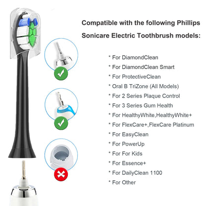 2-20 Pack Replacement Toothbrush Heads Compatible with Philips Sonicare Electric Toothbrush Heads 4100 6500 6100 7500 5300 1100