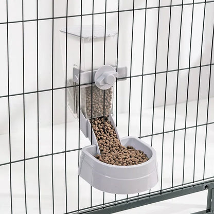 Automatic Pet Feeder Cage Hanging Bowl Water Bottle Food Container Dispenser For Puppy Cats Rabbit Birds Pet Feeding Product