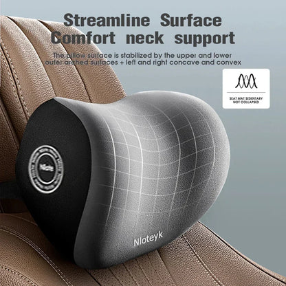 Car Memory Foam Lumbar Support Cushion, Polyester Fabric, Anti-Slip, Washable, Ergonomic Design, Slow Rebound Memory Material