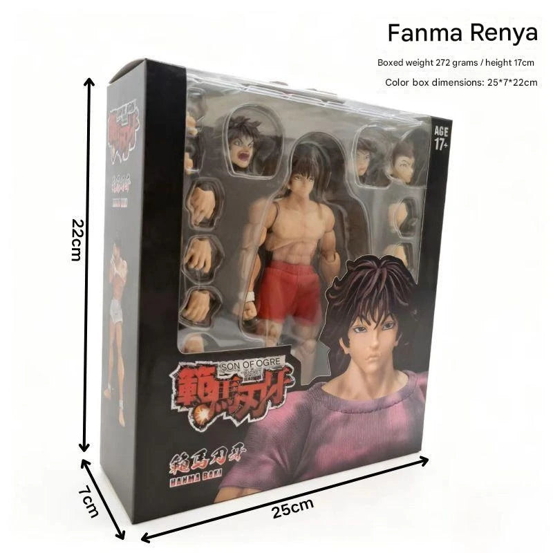 kucikuji 1/12 Scale Anime Baki Hanma Oni Action Figure Real Man Assembly Model Figurine Office Desktop Decoration Ornaments