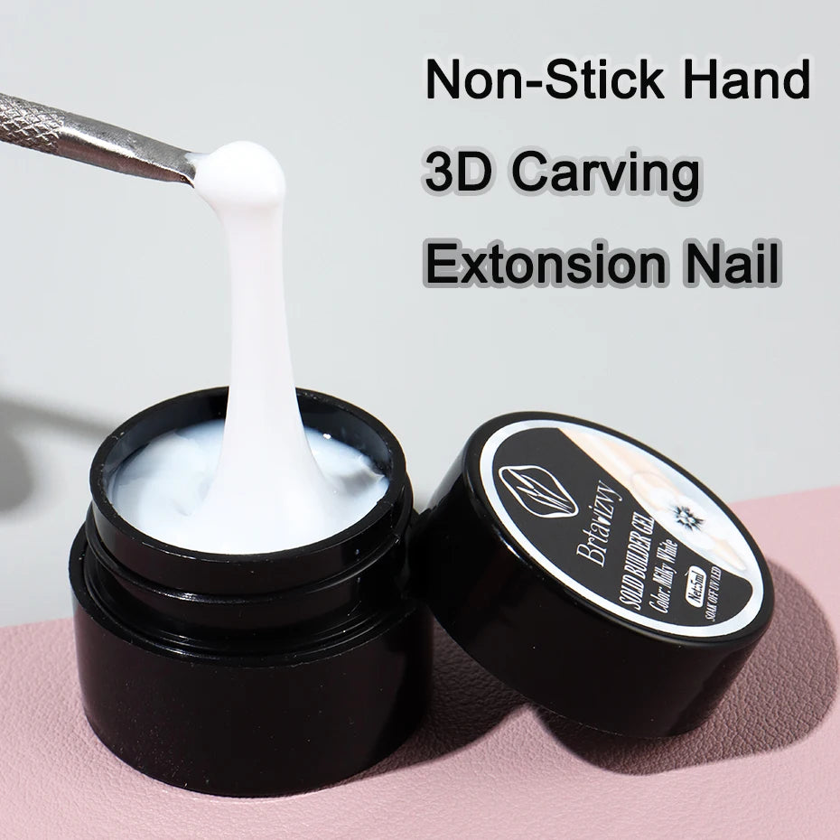 5ml Pearl White 3D Sculpting Gel for Nail Polish Non-Stick Hand Extension Gel 3D Shaping Carving Flower Gel  DIY Nail Art Decor
