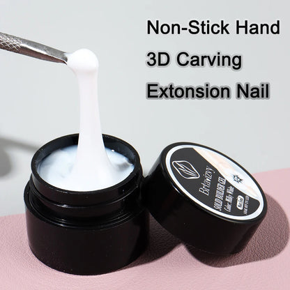 5ml Pearl White 3D Sculpting Gel for Nail Polish Non-Stick Hand Extension Gel 3D Shaping Carving Flower Gel  DIY Nail Art Decor