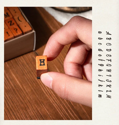 Journal GO 70pcs/set Wooden Rubber Alphabet Letter Number Stamp Set for Card Collage Junk Journal Scrapbooking DIY Standard Seal