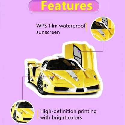 50pcs Cool Car Sticker, Racing Car Sticker and Decals for Kids, Phone Case, Guitar, Scooter, Laptop, Kettle Decoration Stickers