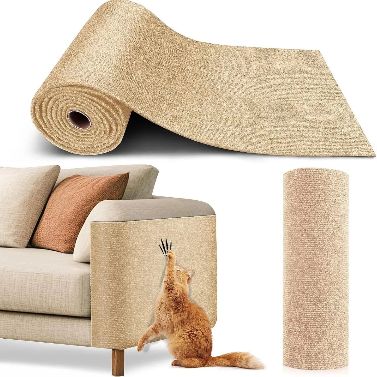 7 Colors Cat Scratcher Sofa Protector Cats Scratcher Pad Board Protection Trimmable Self-adhesive Carpet DIY Cat Scratch Mat