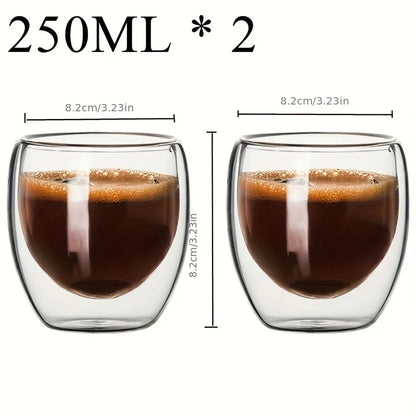 Double Wall Glass Cup Heat Insulation Transparent Handmade Tea Drink Cups MINI Whisky glasses Espresso Coffee Mug