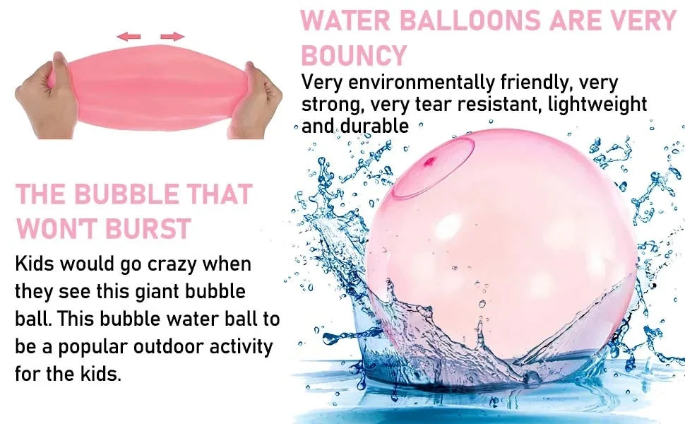 Decompression Super Large Inflatable Balloon Water Bubble Ball, Giant Elastic Inflatable Ball TPR Interactive Swimming Pool Toy