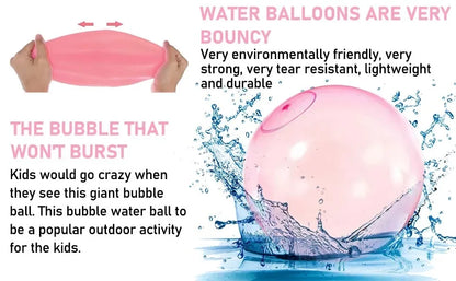 Decompression Super Large Inflatable Balloon Water Bubble Ball, Giant Elastic Inflatable Ball TPR Interactive Swimming Pool Toy