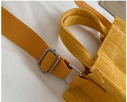 Women Handbag Simple Corduroy Portable Large Capacity HandBag Ins Fashion Trend Small Square Handbag Single Shoulder Bags