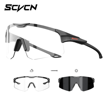 SCVCN Photochromic Sunglasses Outdoor Sports Bike Cycling Glasses Man MTB Climbing Glasses Women Driving Bicycle Eyewear New