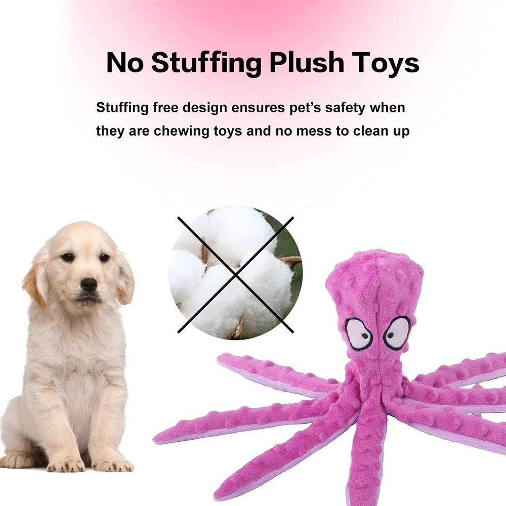 Dog Toys Octopus Non-stuffed Soft Plush Toy Puppy Educational Teething Chew Toys Pet Supplies for Small Medium Dogs