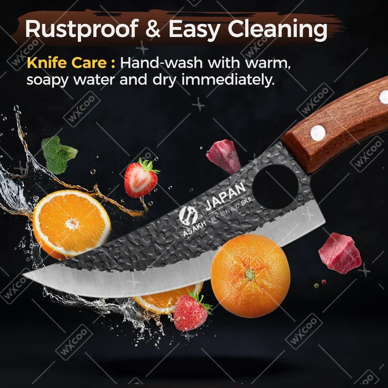 WXCOO Professional Kitchen Boning Knife Butcher Meat Cleaver Hand-Forged Household Fruit Slicing Vegetable Cutting Kitchen Knife