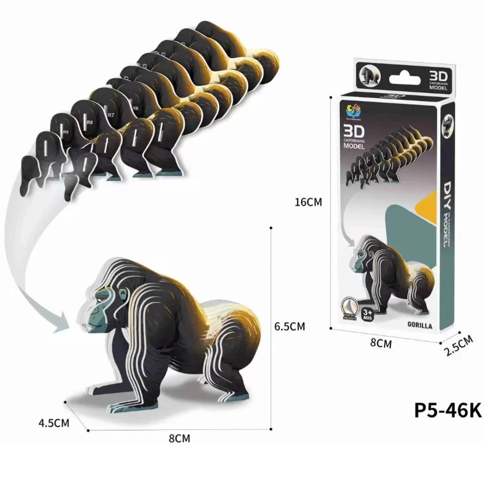 Children's Cartoon Dinosaurs 3D Three-dimensional Puzzle Toys DIY Puzzle Creative Paper Animal Model Assembly  baby toys