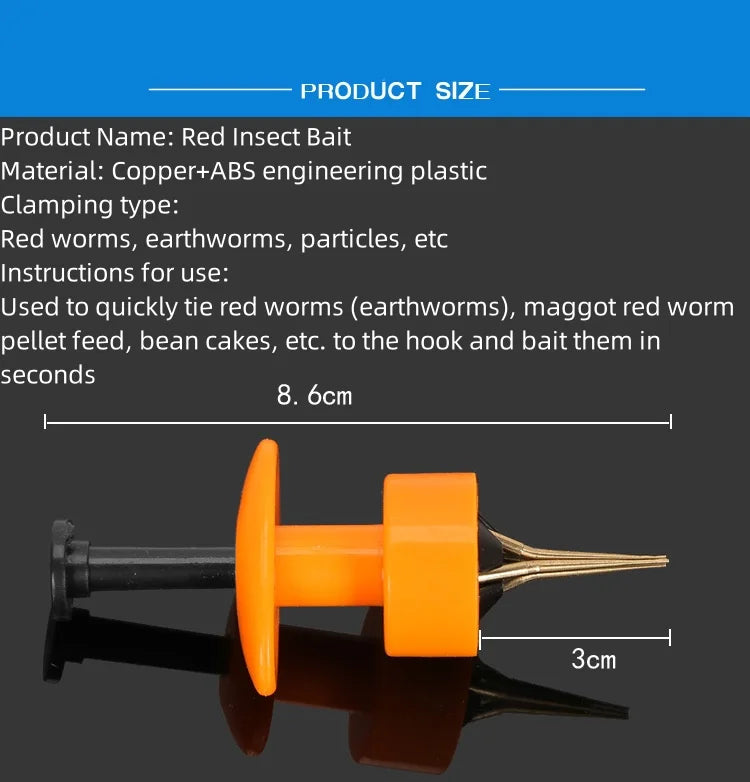 Red Worm Feeding Device Earthworms Red Worms Live Maggots Quick Feeding Hook Clip Simple Operation Not Dirty Hands