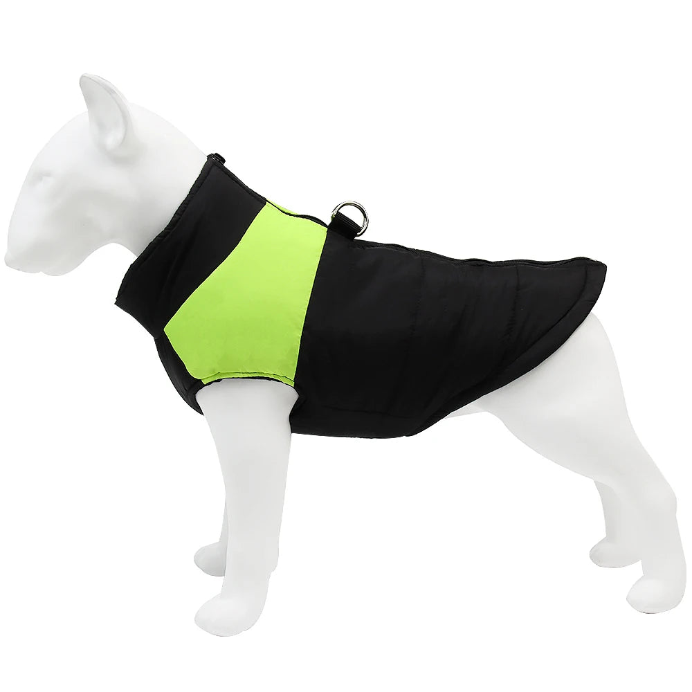 Winter Big Dog Clothes Waterproof Vest Jacket For Small Dogs Cats Outdoor Warm Puppy Coat With D Ring Labrodor Pug Pet Costume